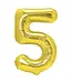 Cijferballon 5 goud | 100 cm