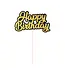 Taarttopper happy birthday | Goud en zwart