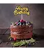 Taarttopper happy birthday | Goud en zwart