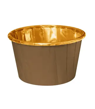PartyPal Cupcakevormpjes bruin en goud | 20 stuks