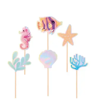 PartyPal Cupcaketoppers oceaan | 6 stuks