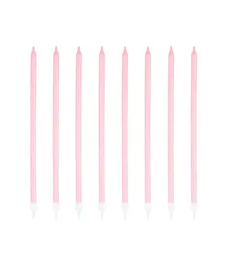 PartyPal Kaarsjes roze | 8 stuks | 15 cm