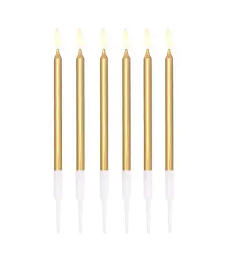 PartyPal Kaarsjes goud | 6 stuks | 13 cm