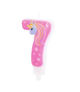 PartyPal Unicorn kaarsje | Cijfer 7
