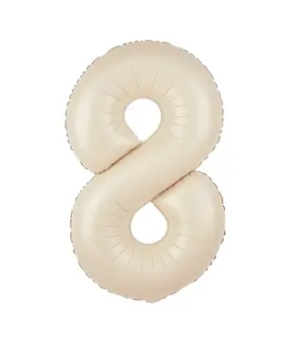 PartyPal Cijferballon 8 Nude / Creme | 100 cm