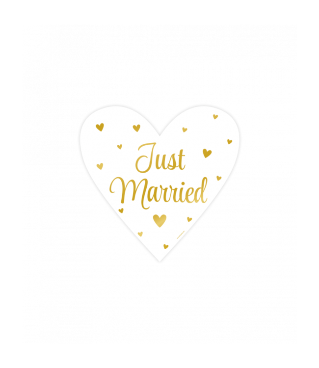 Borden Just married | wit/goud | 50 x 50 cm | 3 stuks