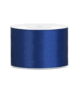 PartyDeco Satijnen lint Navy blue | 50 mm x 25 m