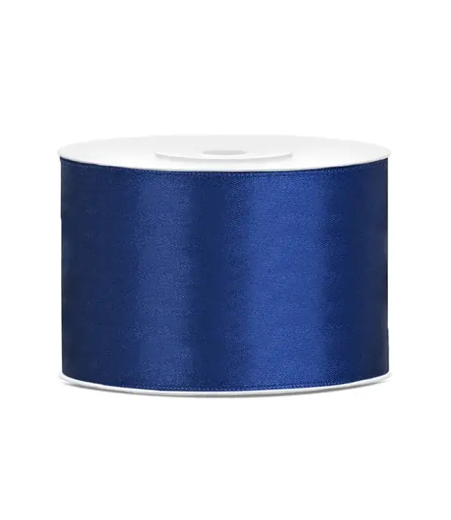 Satijnen lint Navy blue | 50 mm x 25 m