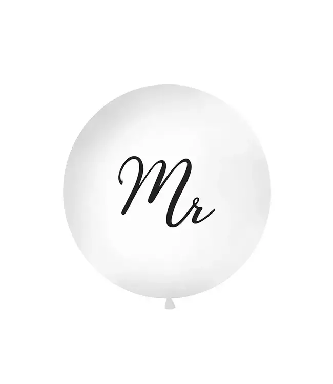 OUTLET Reuzeballon Mr XXL | Wit/Zwart | 100 centimeter