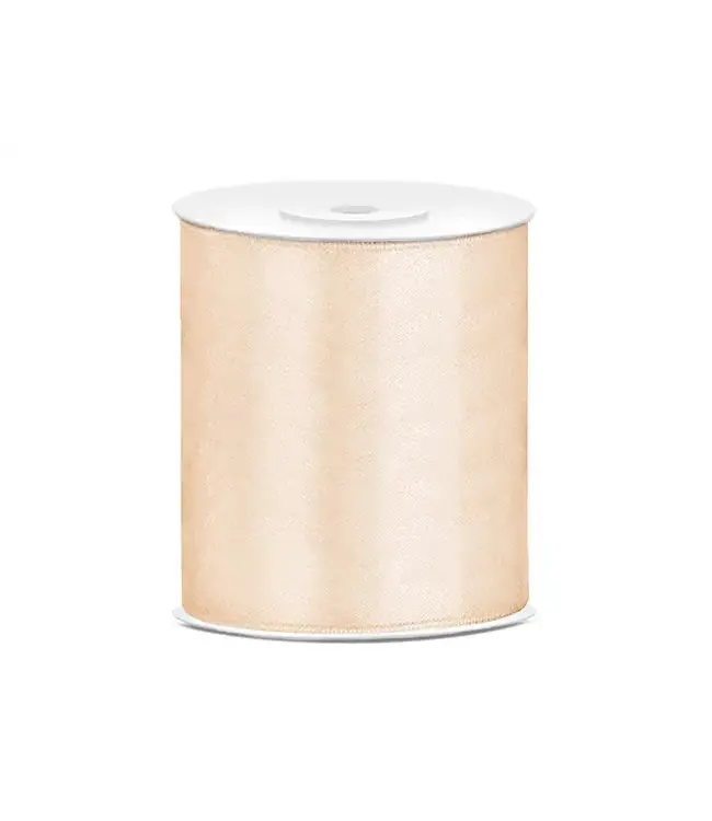 Satijnen lint ivoor/creme | 10 cm breed | 25m lang