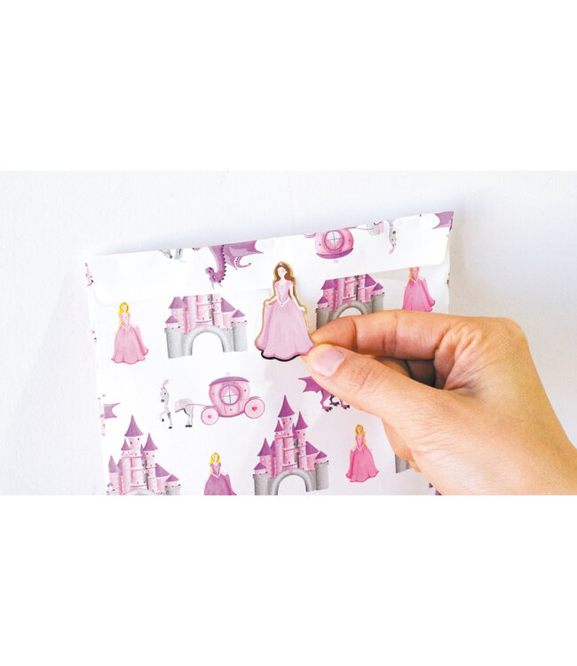 Papieren zakjes prinsessen | 8 stuks