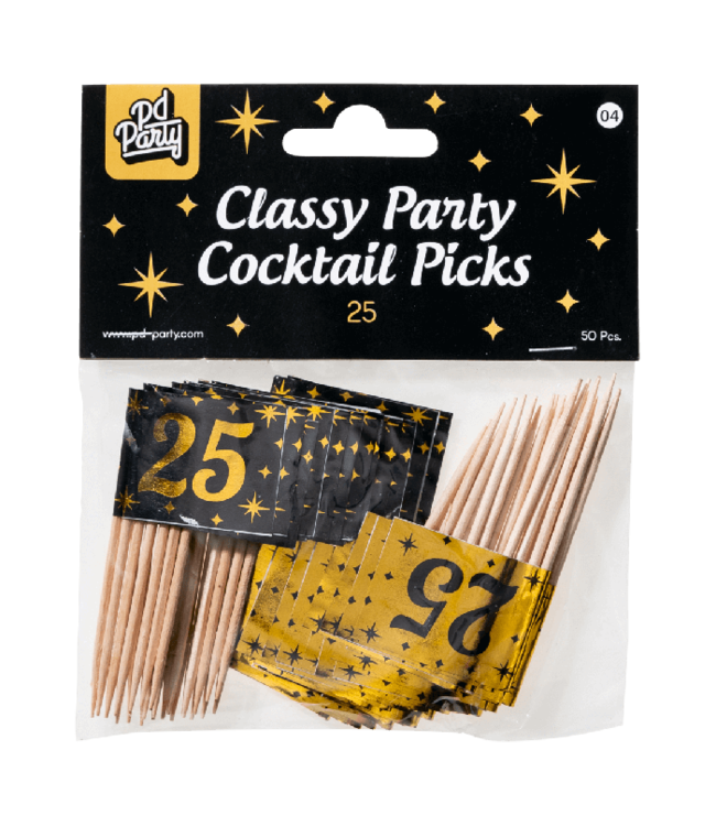 Prikkers 25 | Zwart & Goud | 50 stuks