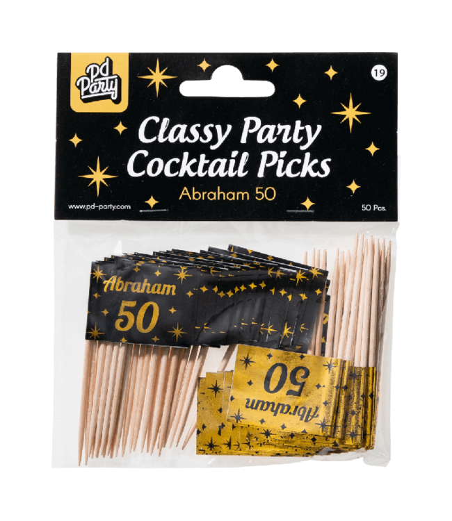 Prikkers 50 Abraham | Zwart & Goud | 50 stuks