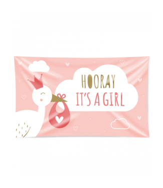 XXL vlag Hooray It's a girl! | 150 x 90 cm