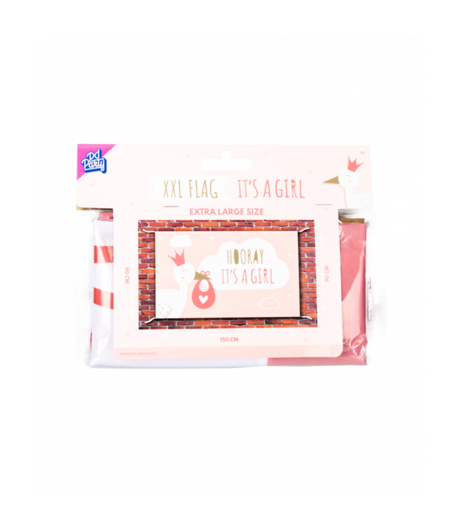 XXL vlag Hooray It's a girl! | 150 x 90 cm