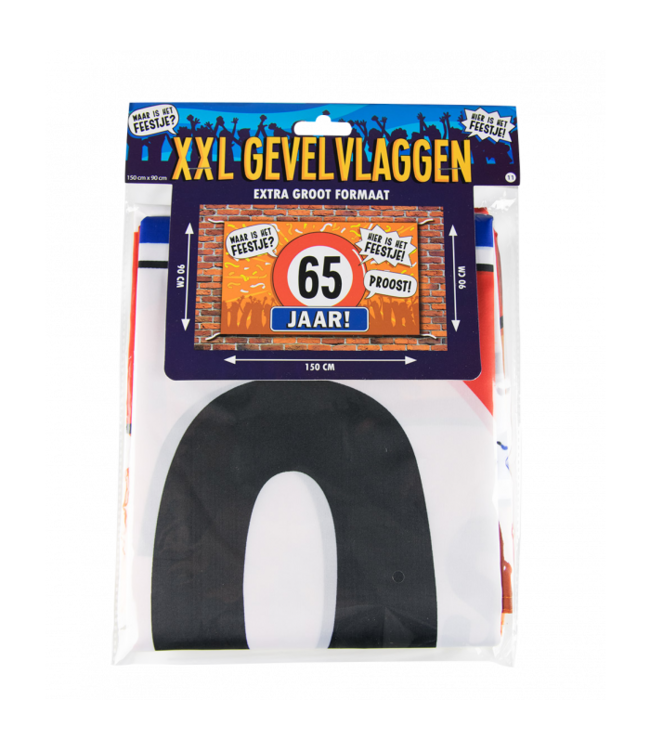 XXL vlag 65 jaar | 150 x 90 cm