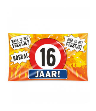 XXL vlag 16 jaar | 150 x 90 cm