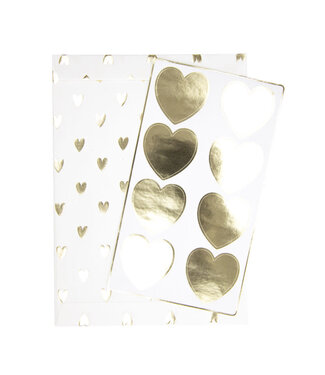 Tim&Puce Factory Cadeauzakjes met gouden stickers | Hartjes | 8 stuks