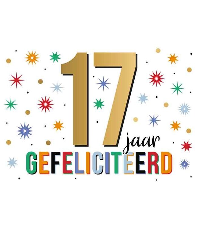 Wenskaart | 17 jaar gefeliciteerd
