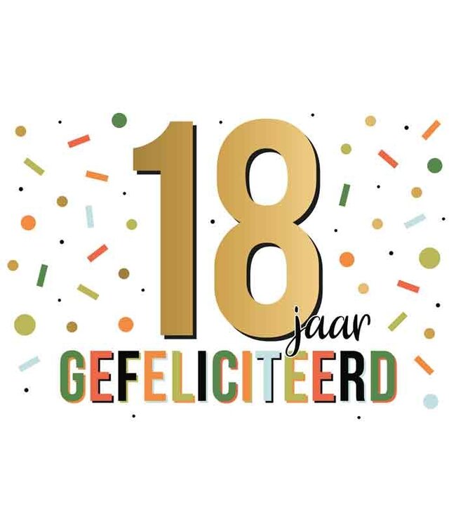 Artige Wenskaart | 18 jaar gefeliciteerd