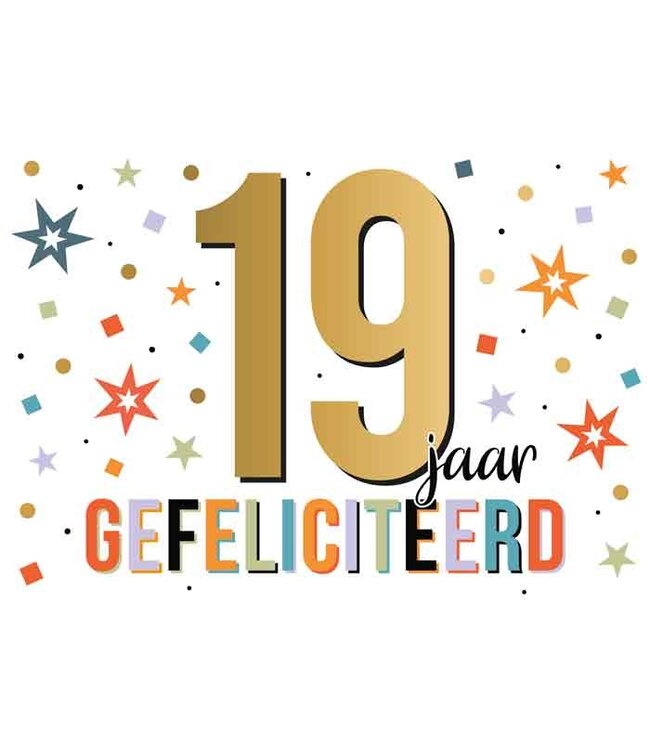 Wenskaart | 19 jaar gefeliciteerd