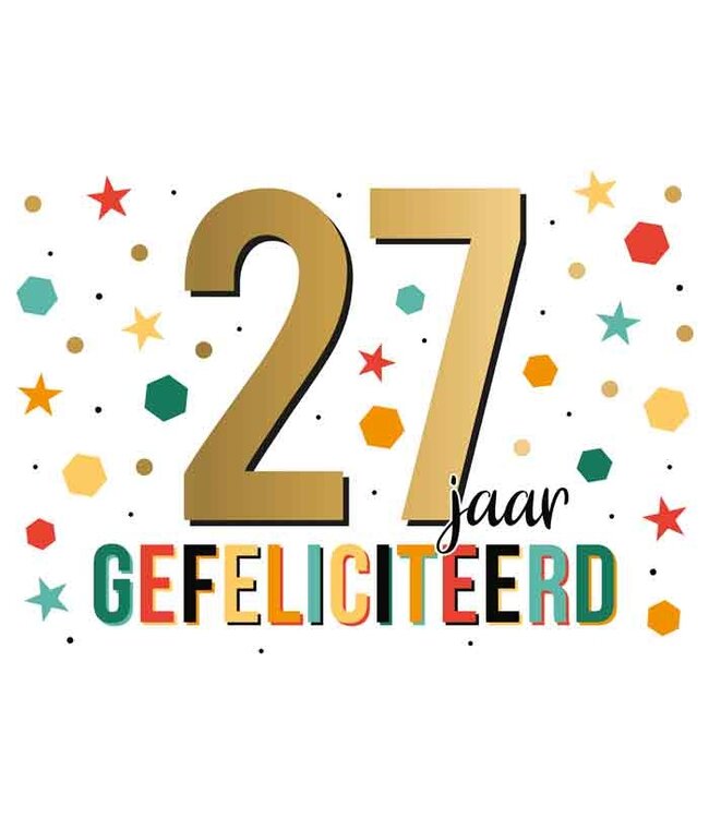 Wenskaart | 27 jaar gefeliciteerd