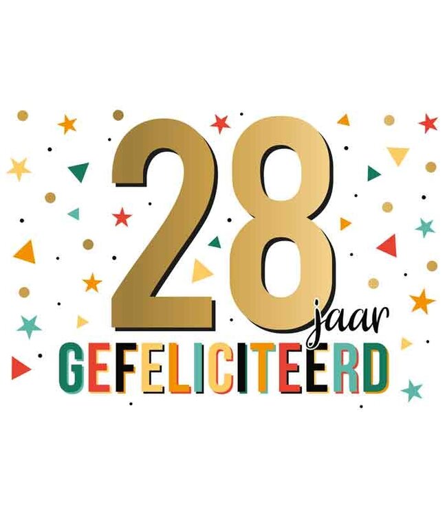 Wenskaart | 28 jaar gefeliciteerd