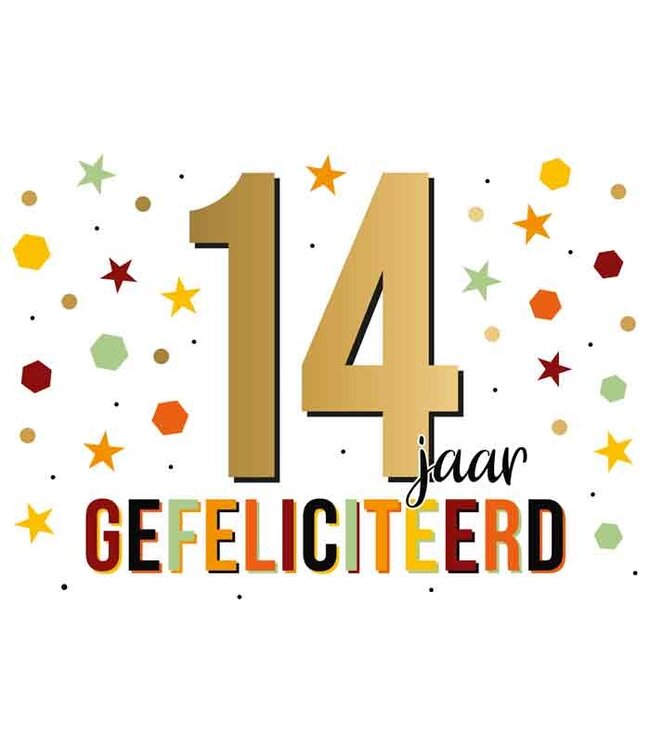 Wenskaart | 14 jaar gefeliciteerd
