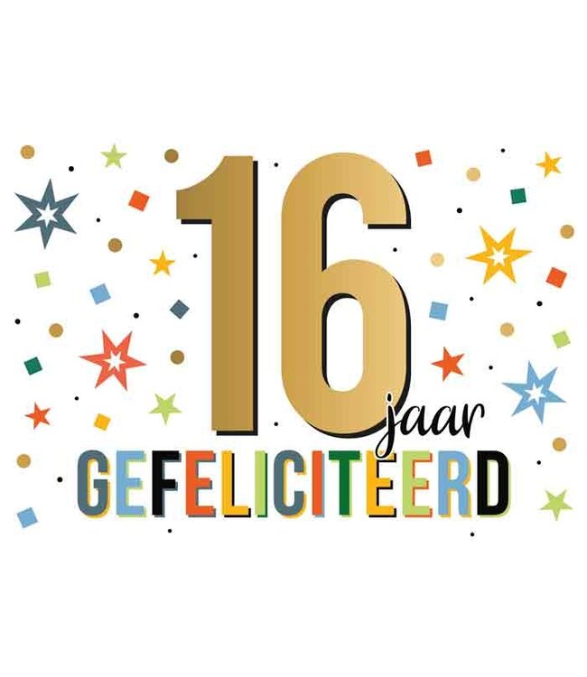 Wenskaart | 16 jaar gefeliciteerd