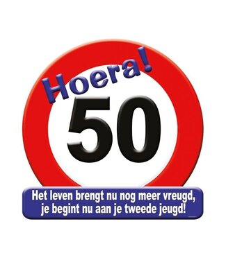 Huldebord 'Hoera 50 ' | 50 x 50 cm