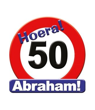 Huldebord 'Hoera 50 Abraham' | 50 x 50 cm