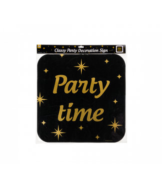Huldebord Party time | Goud & Zwart | 50 x 50 cm