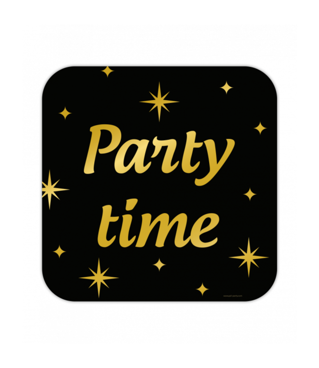 Huldebord Party time | Goud & Zwart | 50 x 50 cm