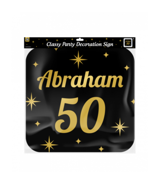Huldebord | Abraham 50 Jaar | Goud Zwart | 50 x 50 cm