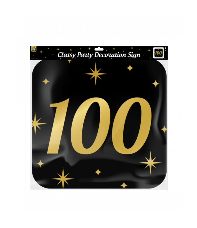 Huldebord | 100 Jaar | Goud Zwart | 50 x 50 cm