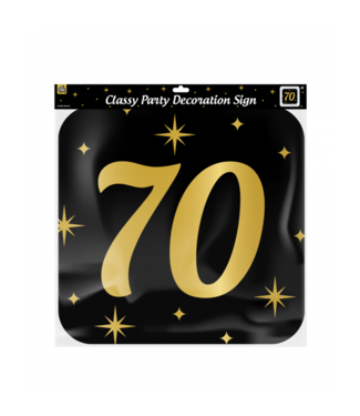 Huldebord | 70 Jaar | Goud Zwart | 50 x 50 cm