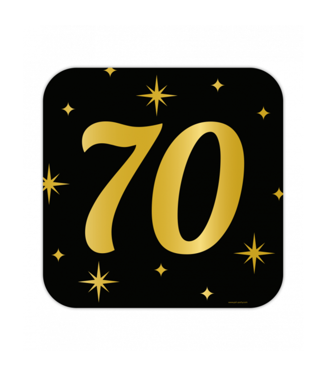 Huldebord | 70 Jaar | Goud Zwart | 50 x 50 cm