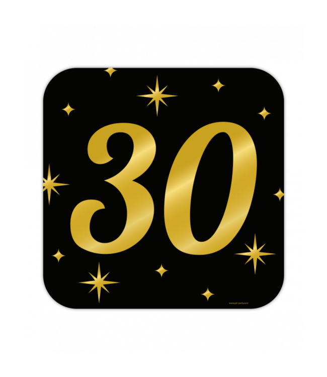 Huldebord | 30 Jaar | Goud Zwart | 50 x 50 cm