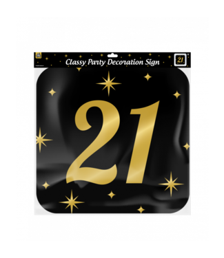 Huldebord | 21 Jaar | Goud Zwart | 50 x 50 cm