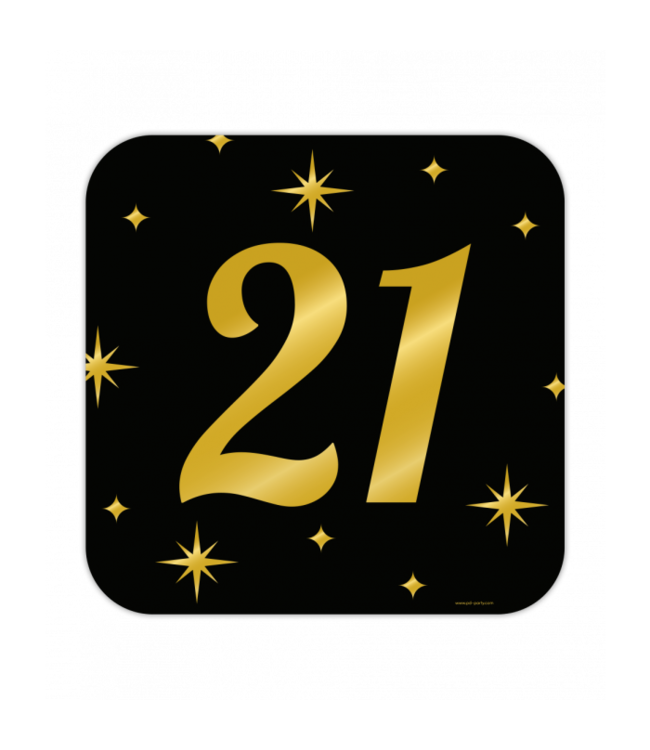 Huldebord | 21 Jaar | Goud Zwart | 50 x 50 cm