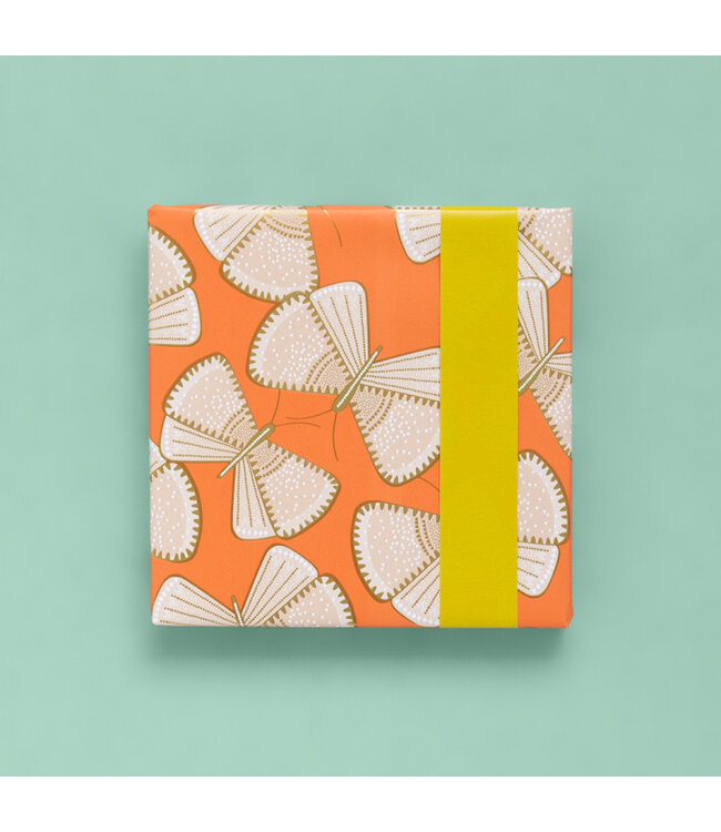 Cadeaupapier Big Butterfly Nude/Salmon - Yellow | 70 cm x 3 m