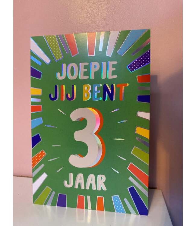 Wenskaart | Joepie jij bent 3 jaar