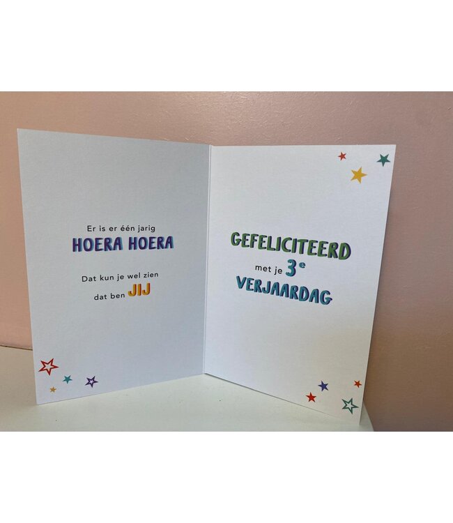 Wenskaart | Joepie jij bent 3 jaar