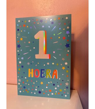 Artige Wenskaart | 1 jaar Hoera