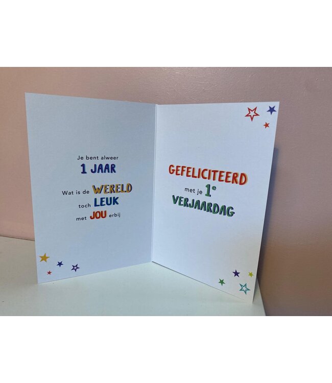 Wenskaart | 1 jaar Hoera