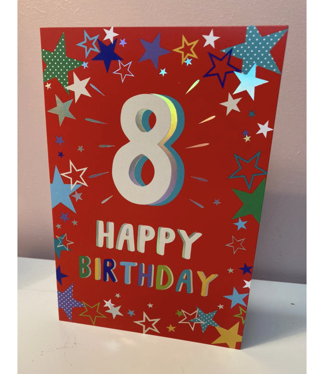 Wenskaart | 8 happy birthday