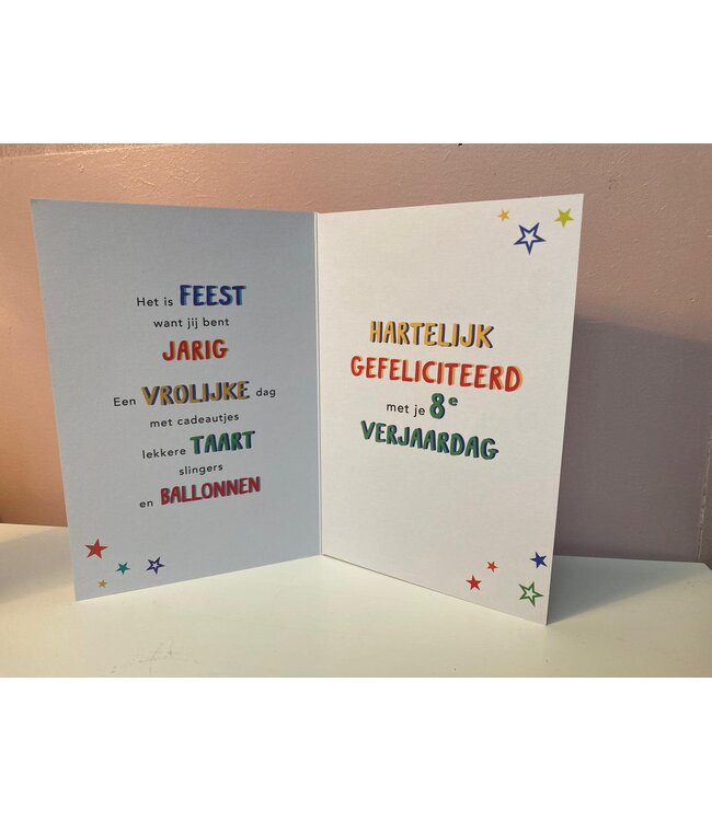 Wenskaart | 8 happy birthday