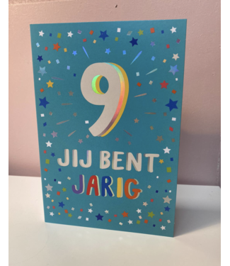 Artige Wenskaart | 9 jaar | Jij bent jarig