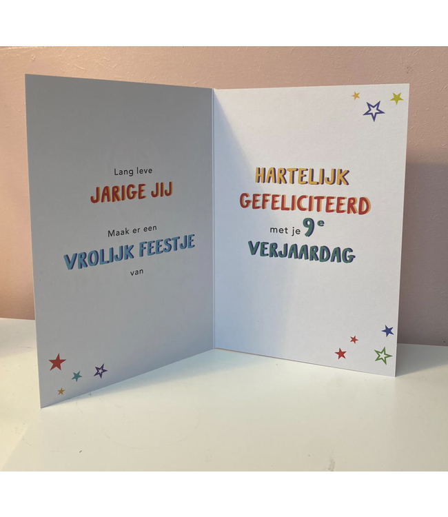 Wenskaart | 9 jaar | Jij bent jarig