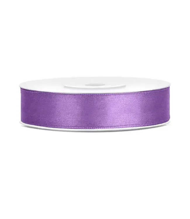 Satijnen lint lavendel 12mm breed- 25m lang